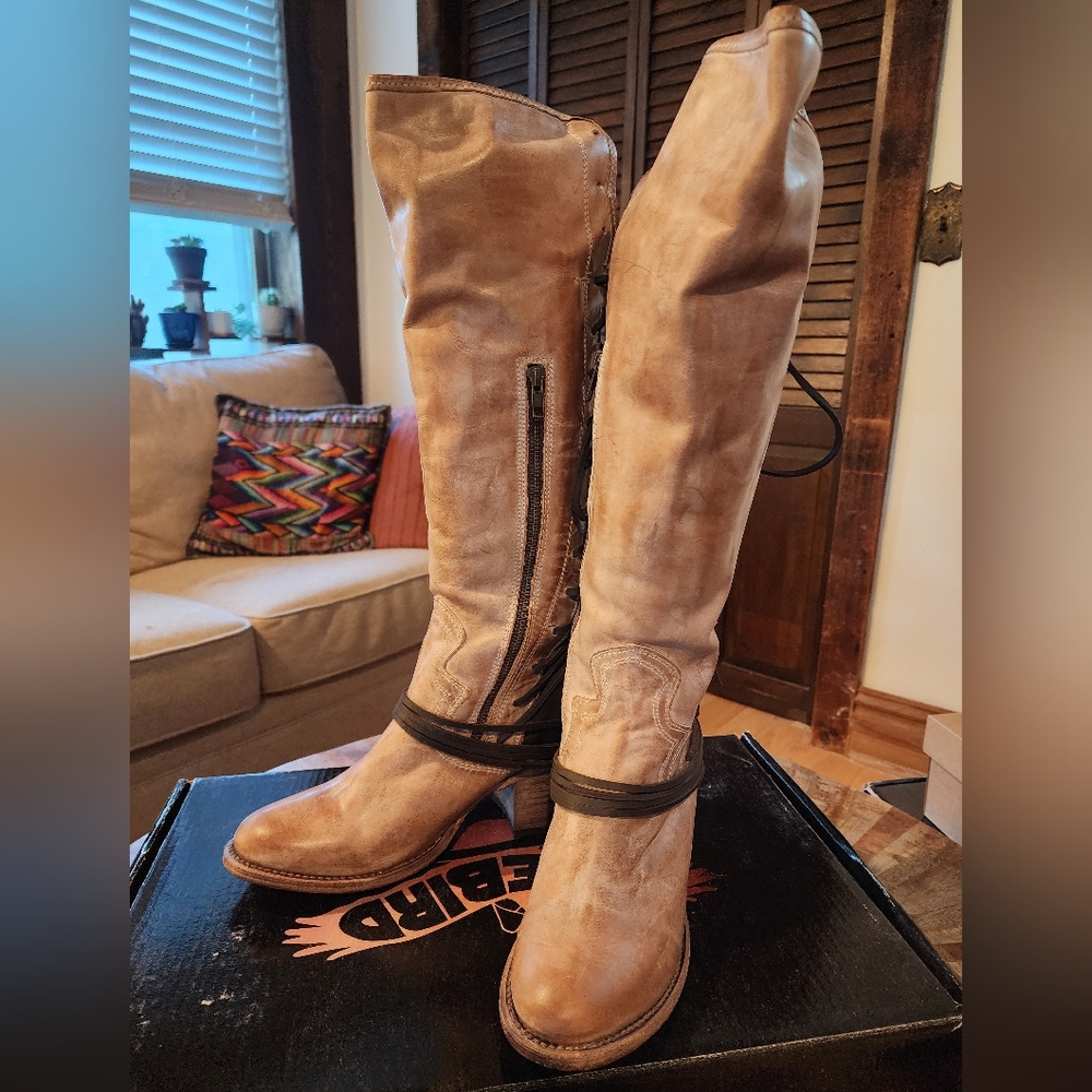 Freebird Coal Knee-high Boots, Taupe